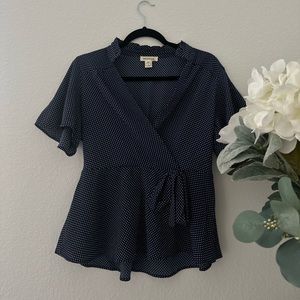 Monteau polka dot bowtie blouse